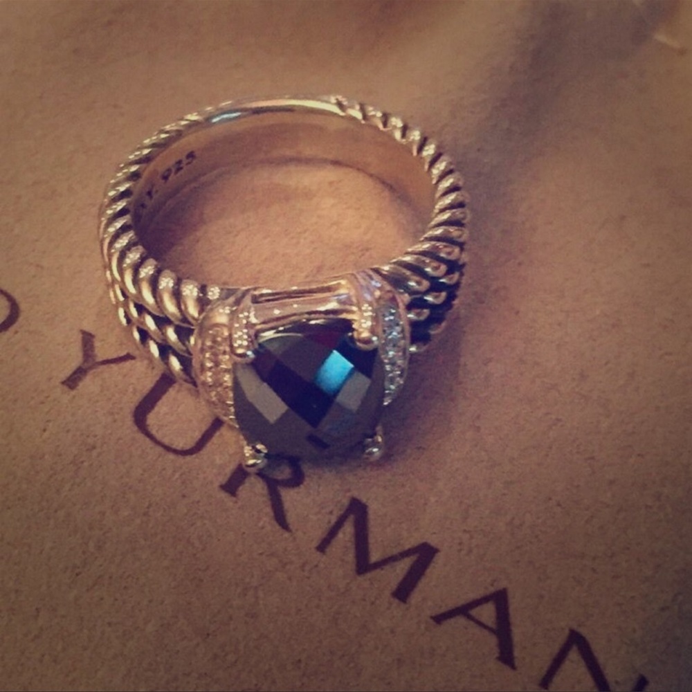 David Yurman Petite Wheaton Ring- Hematite Stone